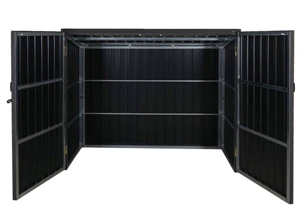 Fahrradgarage J29 (2er) Grau - Metall - Holz teilmassiv - 213 x 172 x 112 cm