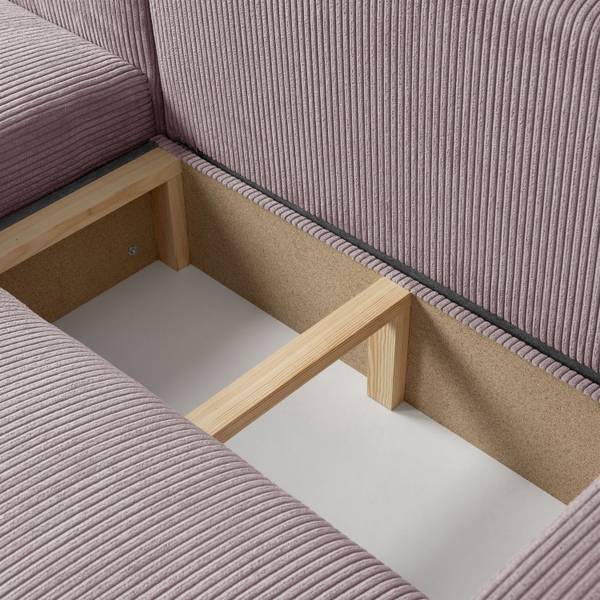 Hoekbank OPERA roze - polyester - 247 x 83 x 143 cm