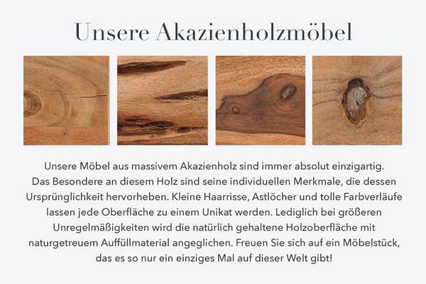 Esstisch MAMMUT NATURE Braun - Akazie - 200 x 77 x 100 cm