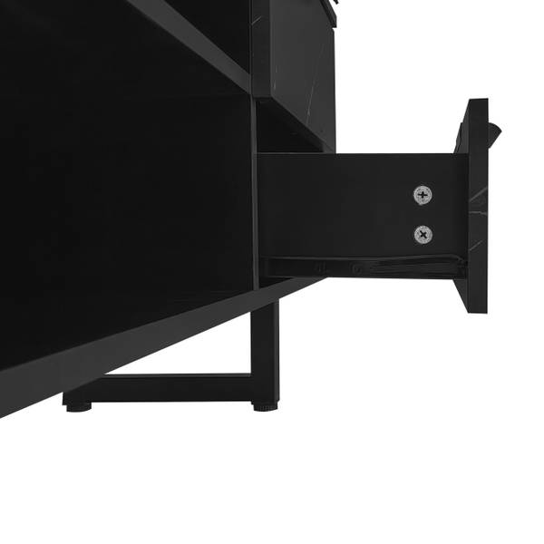 TV-Möbel Vrenkaen Schwarz - Holzwerkstoff - 38 x 50 x 200 cm
