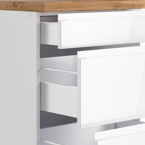 Küchenzeile MARSEILLE-03-14 9er-Set Weiß - Holzwerkstoff - 300 x 200 x 60 cm
