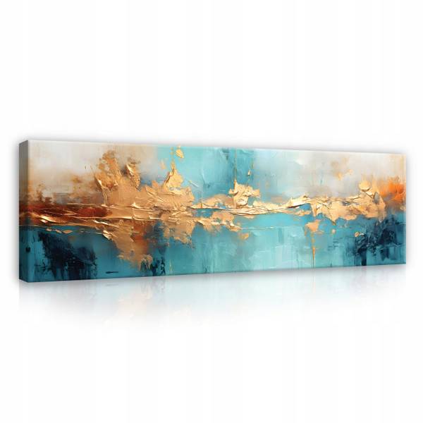 Leinwandbild Abstrakt Bilder Wohnzimmer Holzwerkstoff - Textil - 145 x 45 x 3 cm