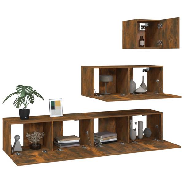 TV-Schrank 3014788-1 (4-teilig) Raucheiche Dekor