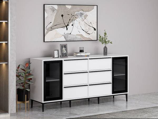 Sideboard MOLINIA Schwarz - Weiß