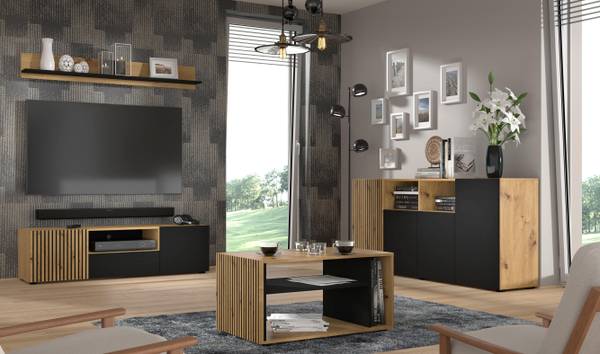 Tv-meubel AURIS beige - melamine - 150 x 42 x 42 cm