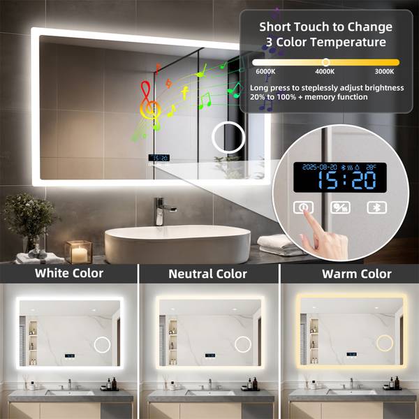 Badspiegel LED Luxtune 100 x 70 cm