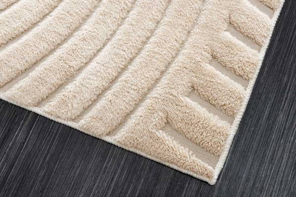 Teppich ART DECO Beige - Kunststoff - Textil