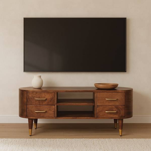 TV Lowboard Valenza Braun - Mango - 110 x 48 x 35 cm