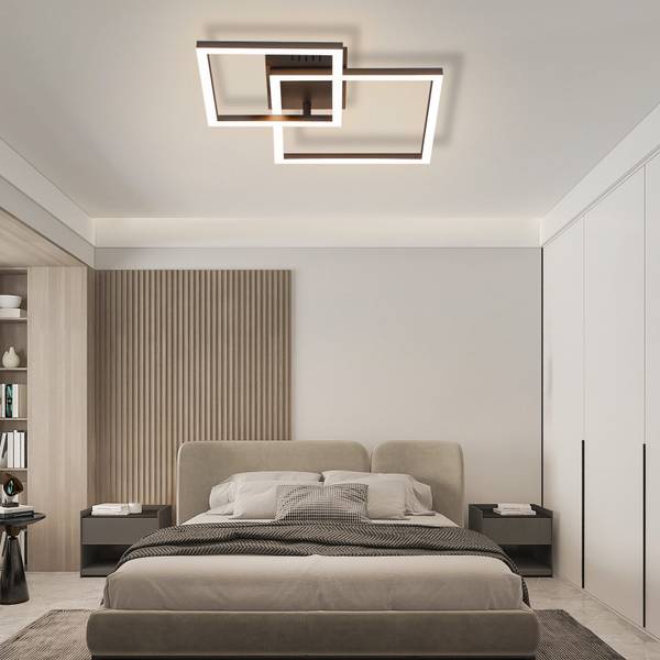 LED Deckenleuchte Brühl Schwarz - Kunststoff - 35 x 7 x 35 cm