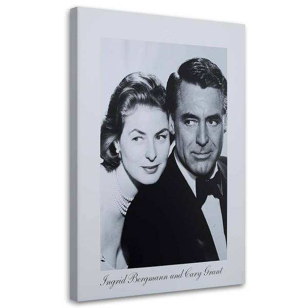 Wandbild ingrid bergmann und cary grant 80 x 120 cm