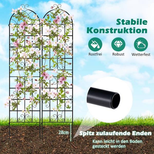 Rankgitter SF6571PWDE(2er-Set) Schwarz - Metall - 1 x 220 x 50 cm