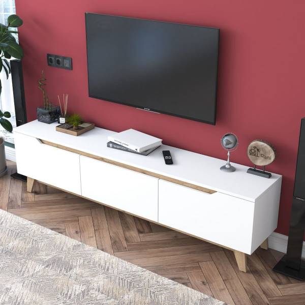 TV-Möbel D1 - 2472 Weiß - Holzwerkstoff - 35 x 49 x 180 cm