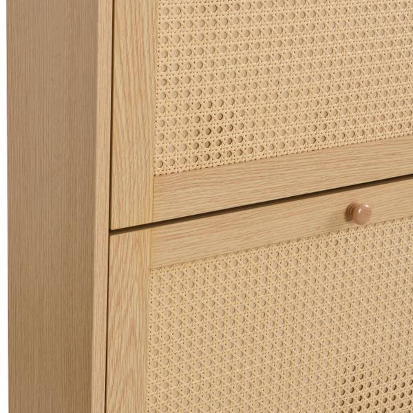 Meuble à chaussures Coeus Ⅱ Marron - Pin - Acier - 17 x 125 x 90 cm