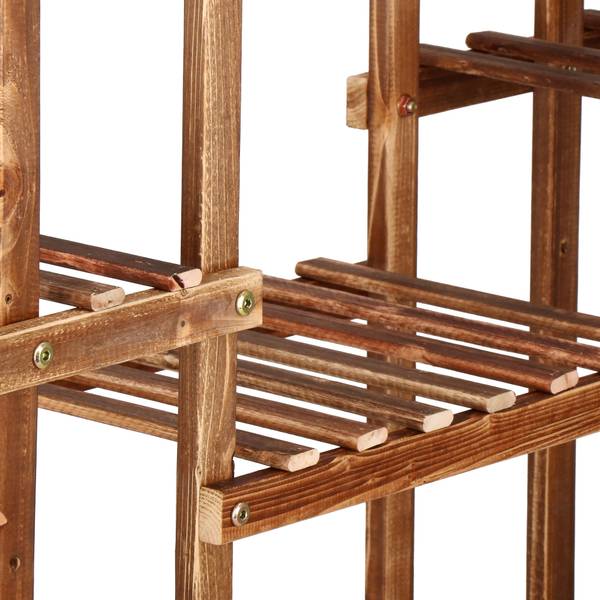Holz Blumenständer - 9 regal Braun - Massivholz - 120 x 119 x 25 cm