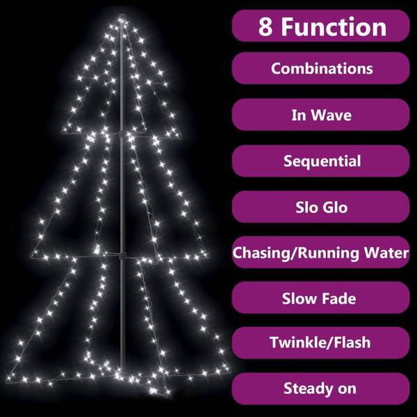 Weihnachtskegelbaum 3009952 Weiß - Metall - 98 x 150 x 98 cm