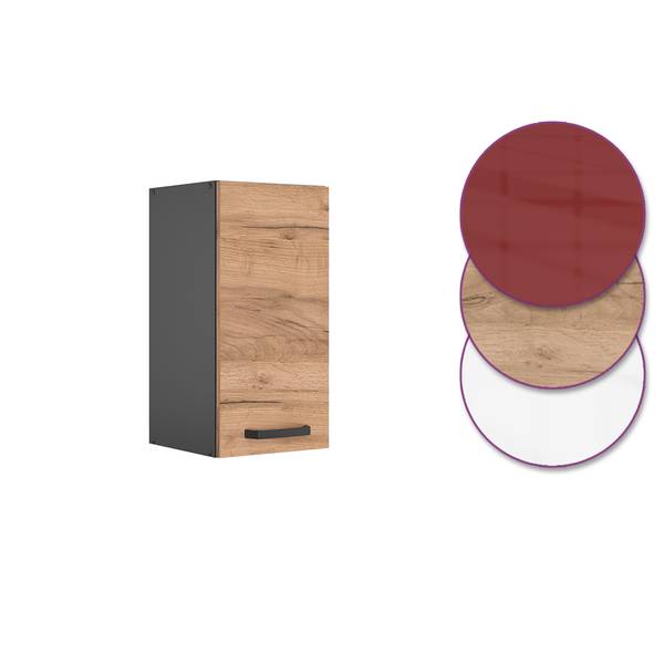 Hängeschrank R-Line 34900 Anthrazit - Eiche Dekor - Breite: 30 cm