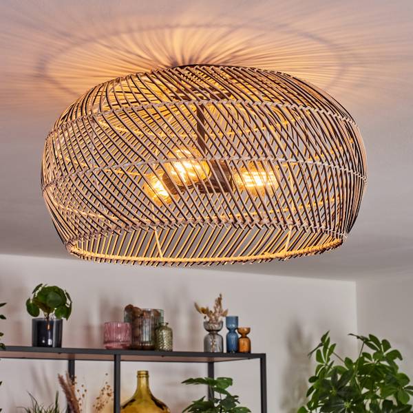 Deckenleuchte Chadid Beige - Schwarz - 19 x 51 x 51 cm