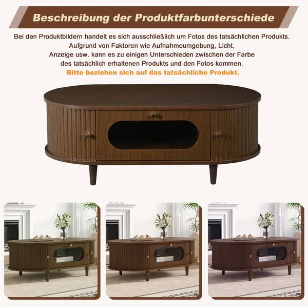 Salontafel Coeus Ⅳ bruin - plaatmateriaal op houtbasis - glas - 50 x 36 x 100 cm
