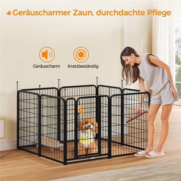 Welpenlaufstall ARI89 Schwarz - Metall - 66 x 2 x 80 cm