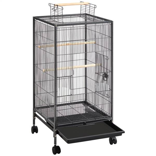 Vogelkäfig ARE73 Schwarz - Metall - 46 x 101 x 46 cm
