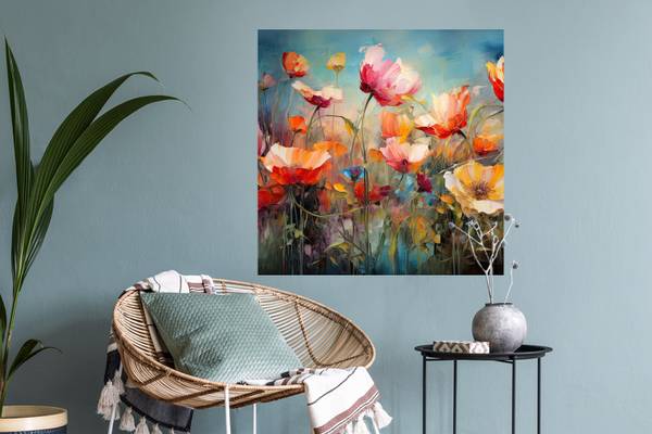 WANDTATTOO Blumen Orange - Polypropylen - 50 x 50 x 1 cm