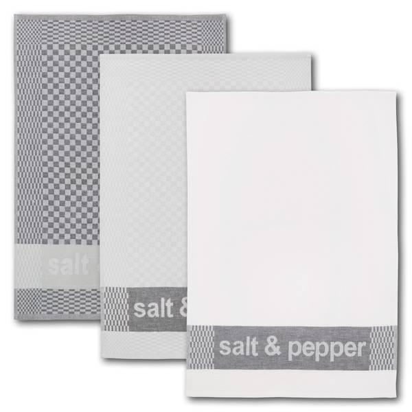 Geschirrtuchset Salt & Pepper Grau - Baumwollstoff - 50 x 1 x 70 cm