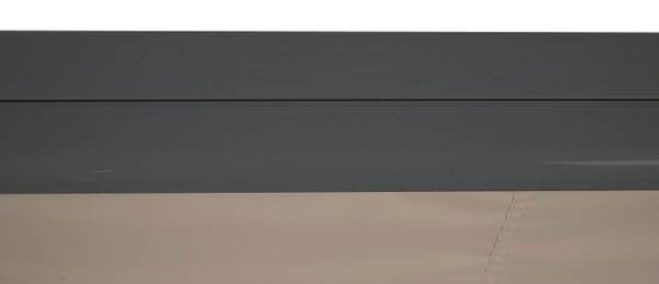 Kassetten-Markise H124 Volant ausfahrbar Grau - Weiß - Aluminium - Stahl - Polyacryl - 450 x 15 x 300 cm