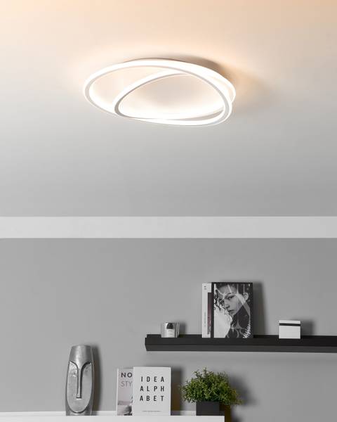 Deckenlampen LEYLAN 2-tlg Weiß - Bambus - 50 x 10 x 50 cm