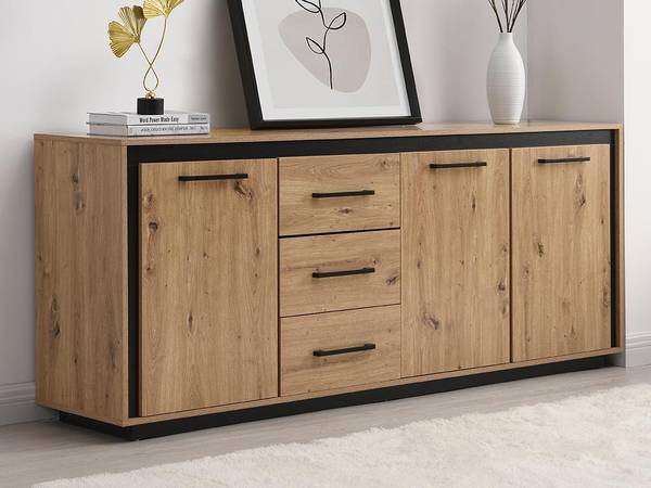 Sideboard NALAMANE Beige - Holz teilmassiv - 180 x 75 x 40 cm