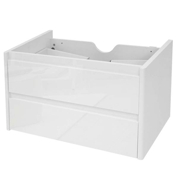 Meuble sous-vasque B19 Blanc - Bois manufacturé - En partie en bois massif - 81 x 48 x 47 cm