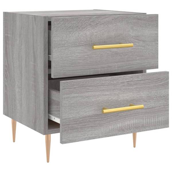 Nachttisch DE492 Grau - Holzwerkstoff - 40 x 48 x 35 cm