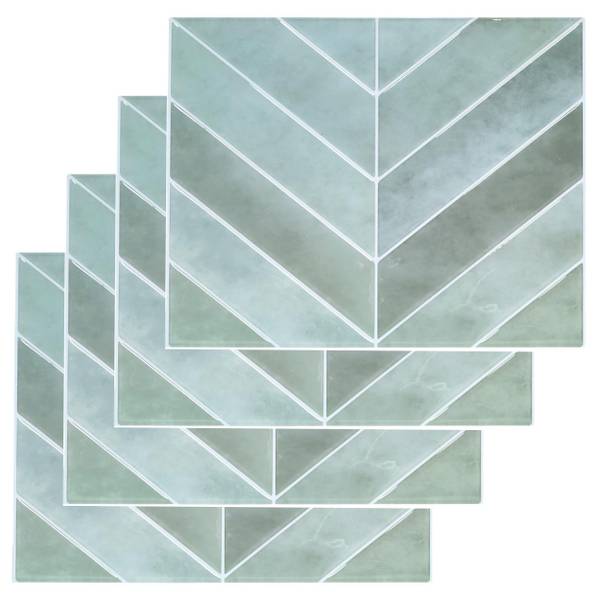 Selbstklebende Fliesen HH-HD7583 4er Set Grün - Kunststoff - 29 x 1 x 23 cm