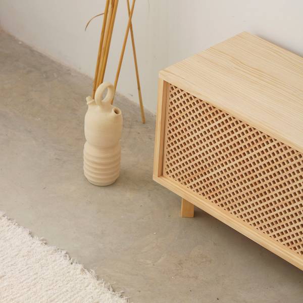 TV-Lowboard Pola mit 2 Tür Lackiert Braun - Kiefer - 120 x 45 x 35 cm