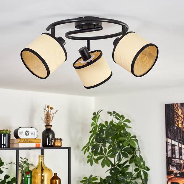 Deckenleuchte Tamarispa Beige - Schwarz - Aluminium - 46 x 24 x 40 cm