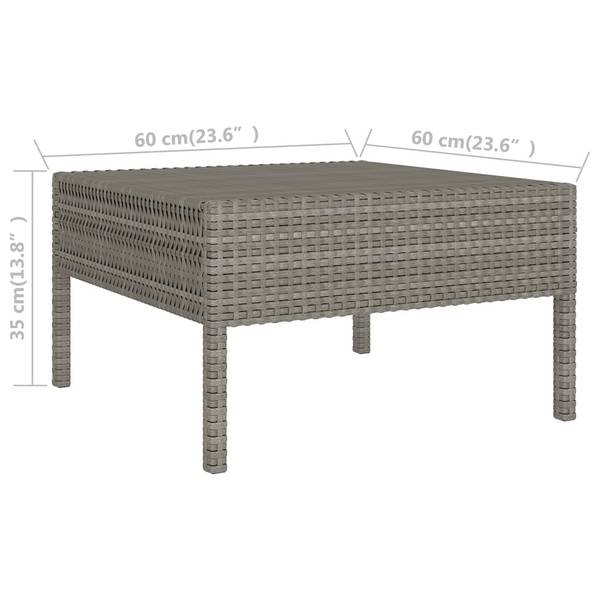 Garten-Lounge-Set 3094358 8-teilig Grau - Polyrattan - 60 x 35 x 60 cm