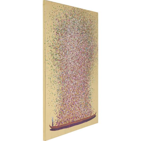 Leinwandbild Touched Flower Boat Pink - Baumwollstoff - 80 x 100 x 4 cm