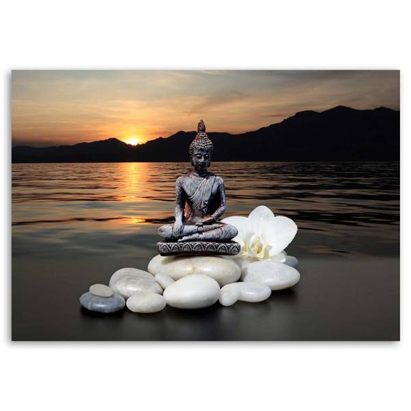 Wandbild buddha sonnenuntergang 60 x 40 cm