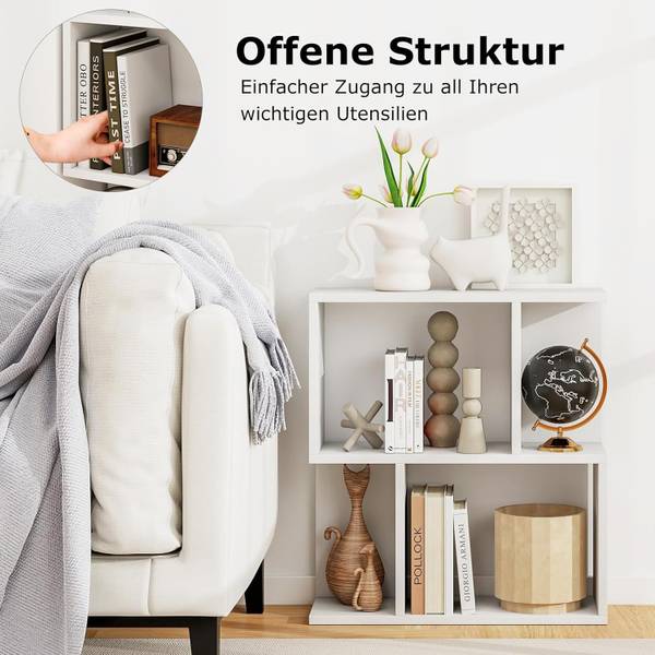 Bücherregal VH34592ITDE Weiß - Holzwerkstoff - 18 x 56 x 50 cm