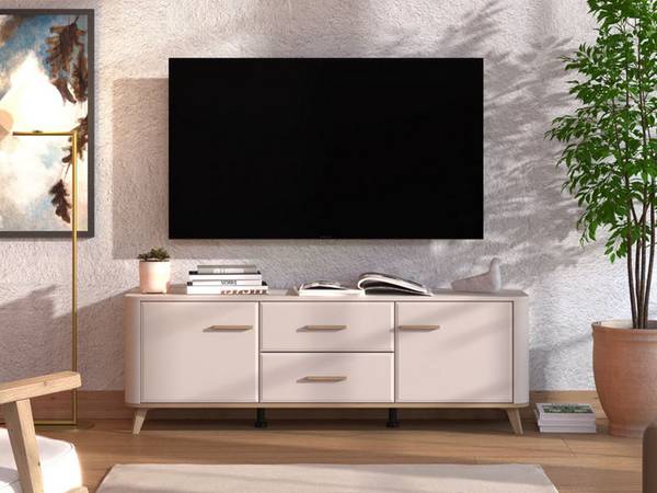 TV-Möbel Terento Beige - Holzwerkstoff - 40 x 53 x 154 cm