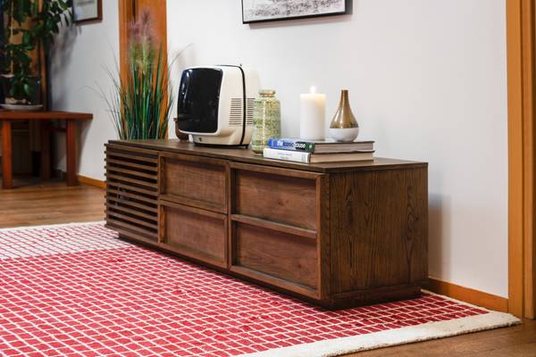 TV-Schrank Jake Braun - Holz teilmassiv - 47 x 50 x 180 cm