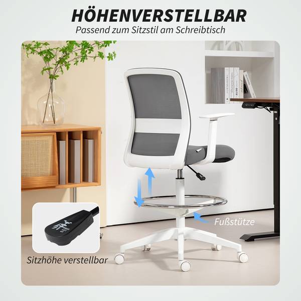 Bürostuhl 921-769V00GY Grau - Textil - 58 x 121 x 62 cm