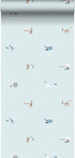 Tapete 640294 Blau - Papier - 53 x 1000 x 53 cm