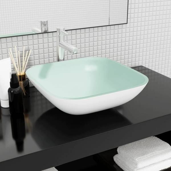Waschbecken 3013939 Weiß - Glas - 42 x 14 x 42 cm