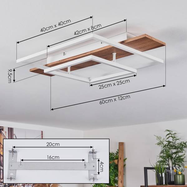 Deckenleuchte Palermo 40 x 10 x 60 cm