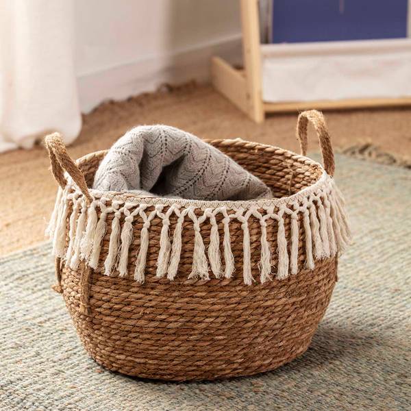 Aufbewahrungskörbe Jula 3er-set Weiß - Naturfaser - 35 x 25 x 35 cm