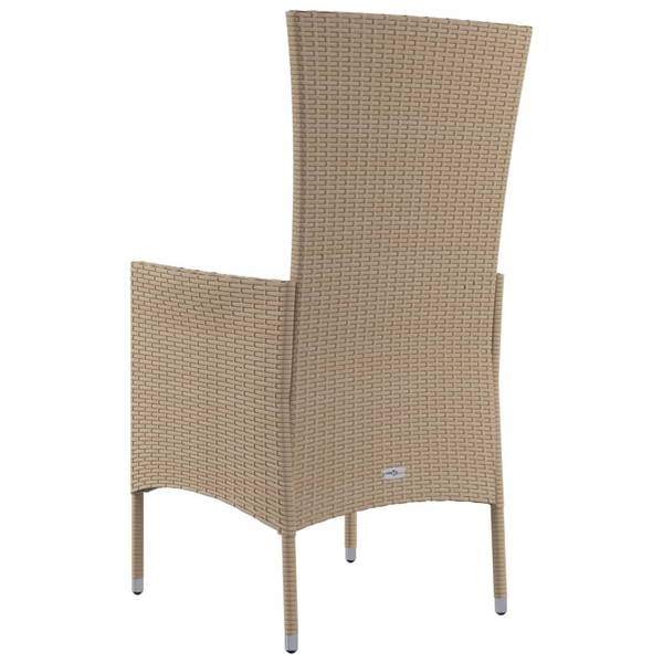 Tuinstoel 3028897 set van 4 beige - staal - 60 x 108 x 58 cm