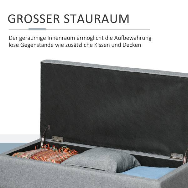 Sitzbank 833-350GY Holzwerkstoff - 50 x 44 x 107 cm