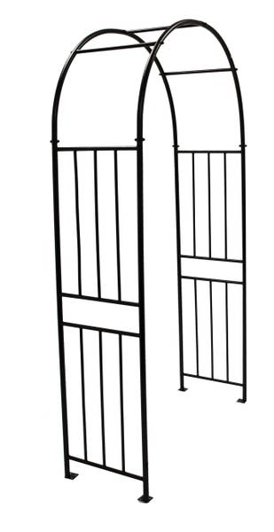 Rosenbogen VERSAILLES 220x120cm, Metall Schwarz - Stahl - 120 x 220 x 44 cm
