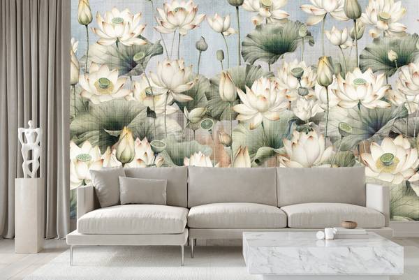 Vlies-Fotobehang VINTAGE Bloemen Blad 360 x 240 x 240 cm