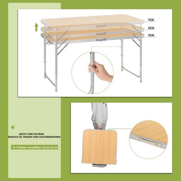 Campingtisch Adrian Eiche Hell Dekor